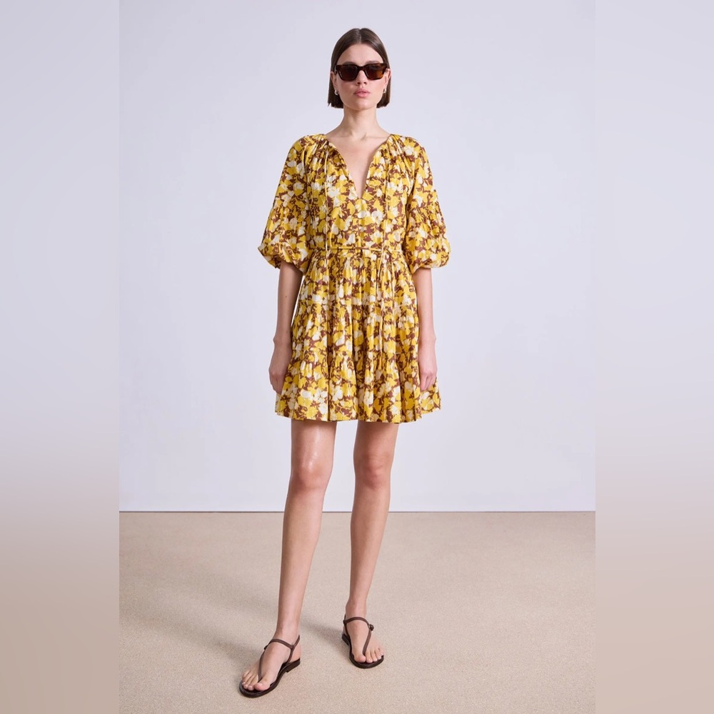 Apiece Apart CEFALU MINI DRESS in 
Alina Floral Sunshine